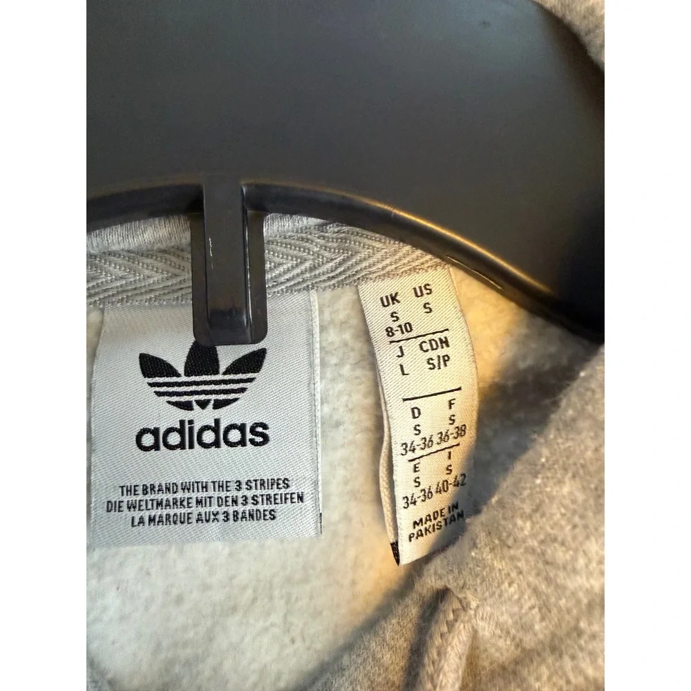 Adidas Originals Trefoil Hoodie Heather Grey‎ Fleece Sweatshirt Small